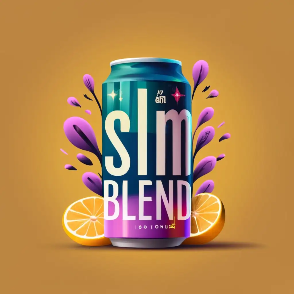 logo, weight loss drink CAN, with the text "slim blend", typography, be used in Sports Fitness industry