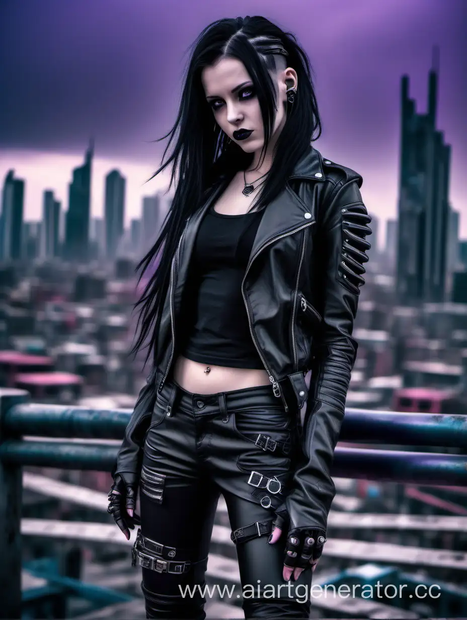 Gothic-Style-Girl-in-Cyberpunk-Cityscape