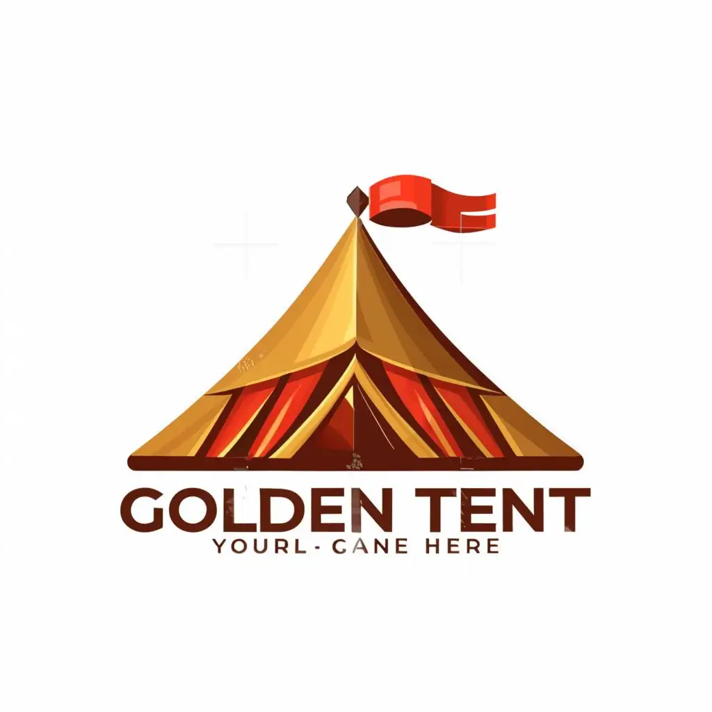 a logo design,with the text "Golden Tent", main symbol:Golden tent best logo,Moderate,be used in Travel industry,clear background