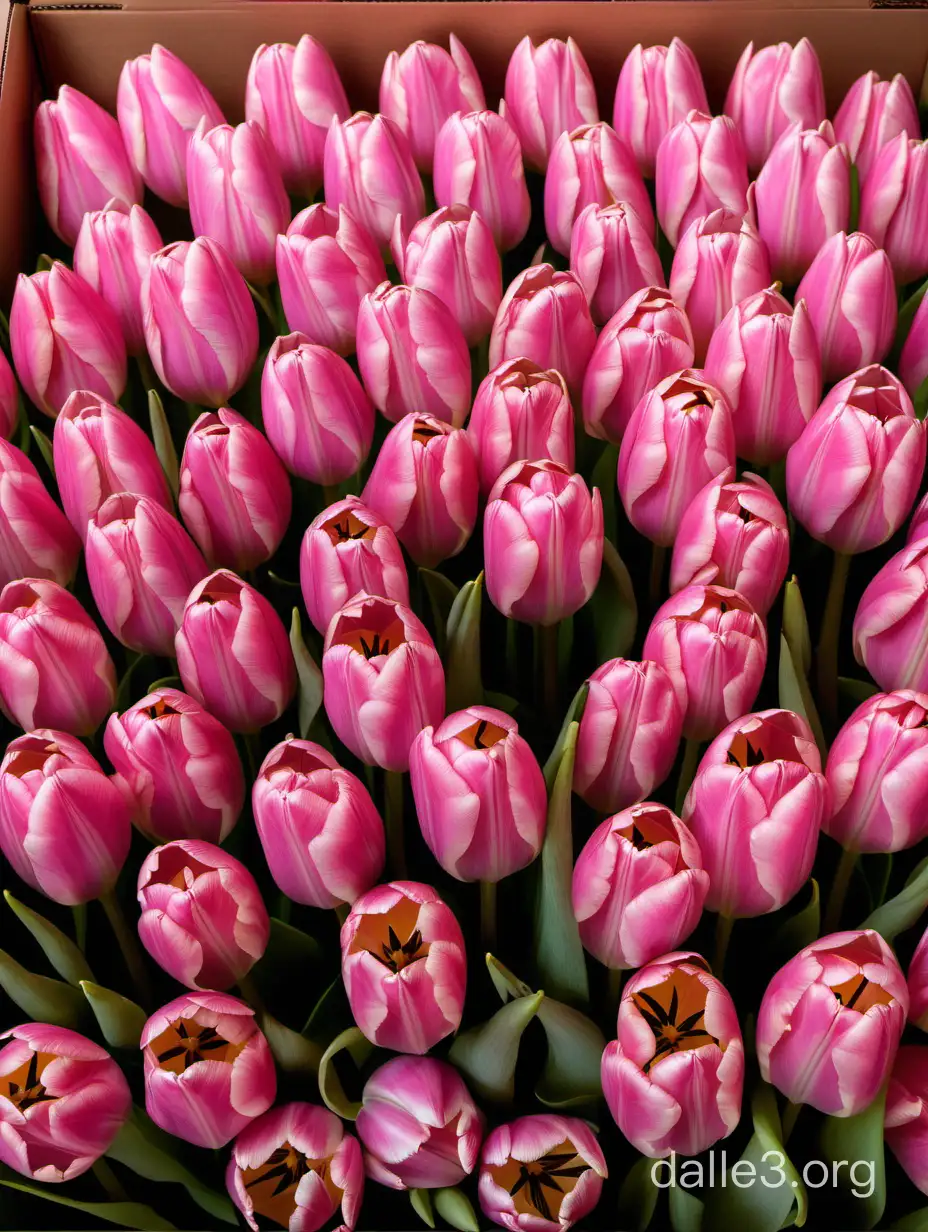 lots of pink tulip flowers in a box, macro photography, aesthetics, flowers, Boethius Adams Bolsvert