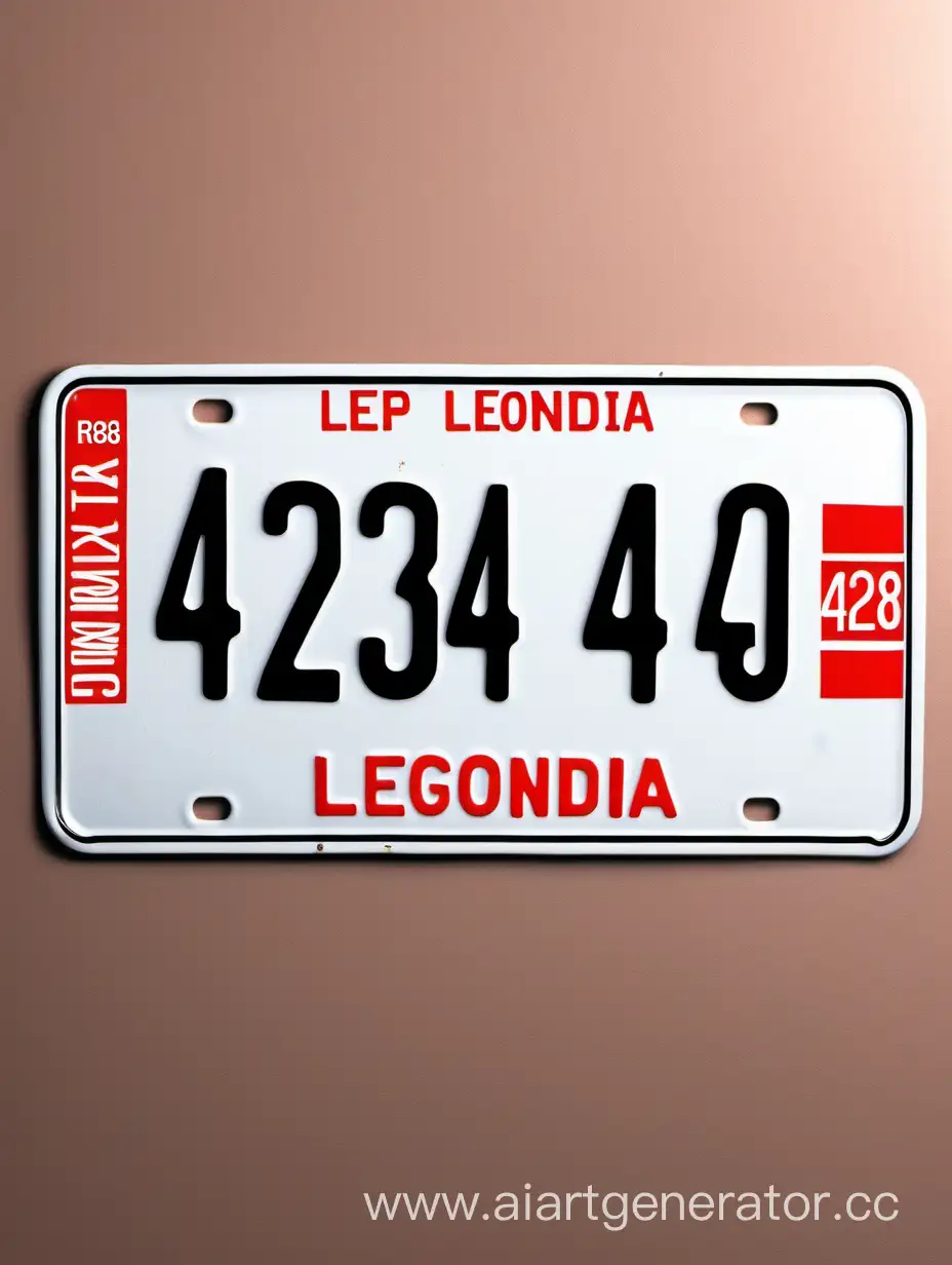 Leonida-State-License-Plate-Vibrant-Red-Text-on-Clean-White-Background