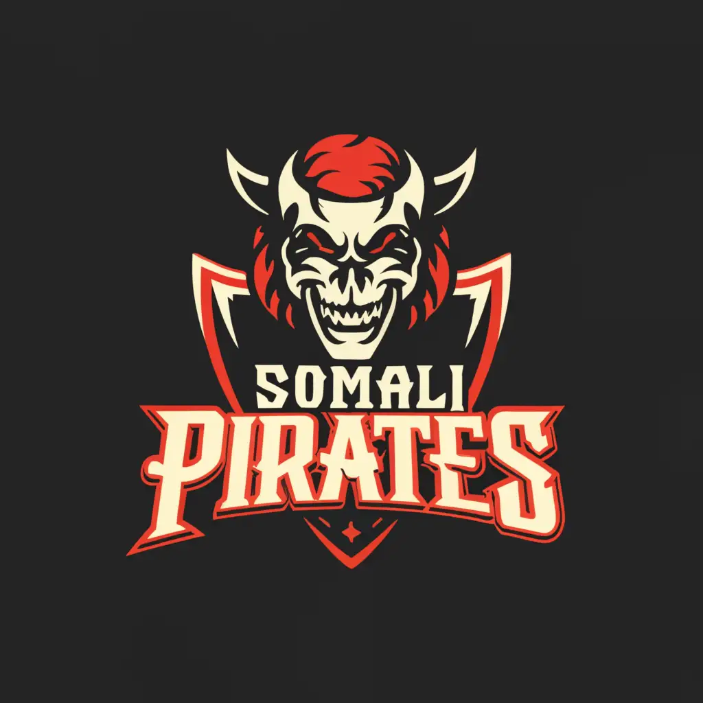 a logo design,with the text "Somali Pirates", main symbol:Pirate Devil,Moderate,clear background