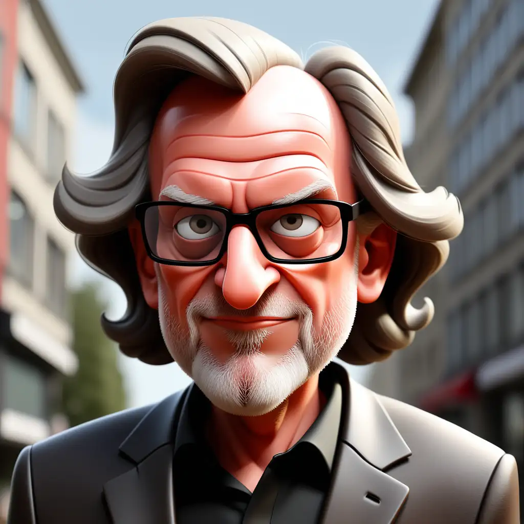 create a cartoon out of the picture of Michael Kröffges