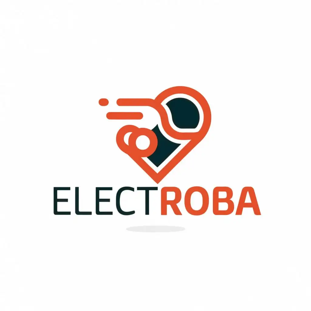 logo, heart and magnet, with the text "Electroba", typography, be used in Education industry crate a magnet inside the heart