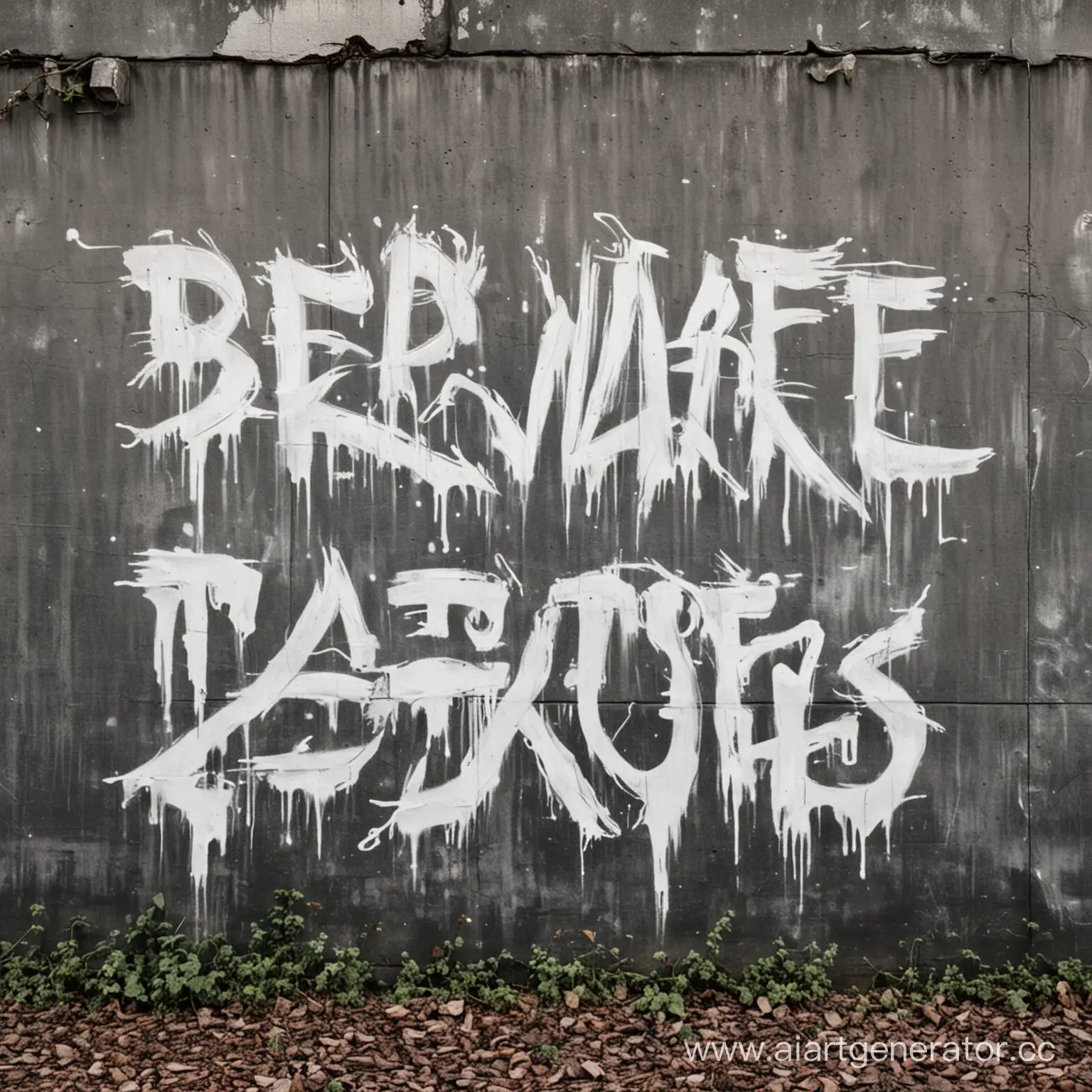 Urban Street Art Beware of Ghosts Graffiti | AI Art Generator