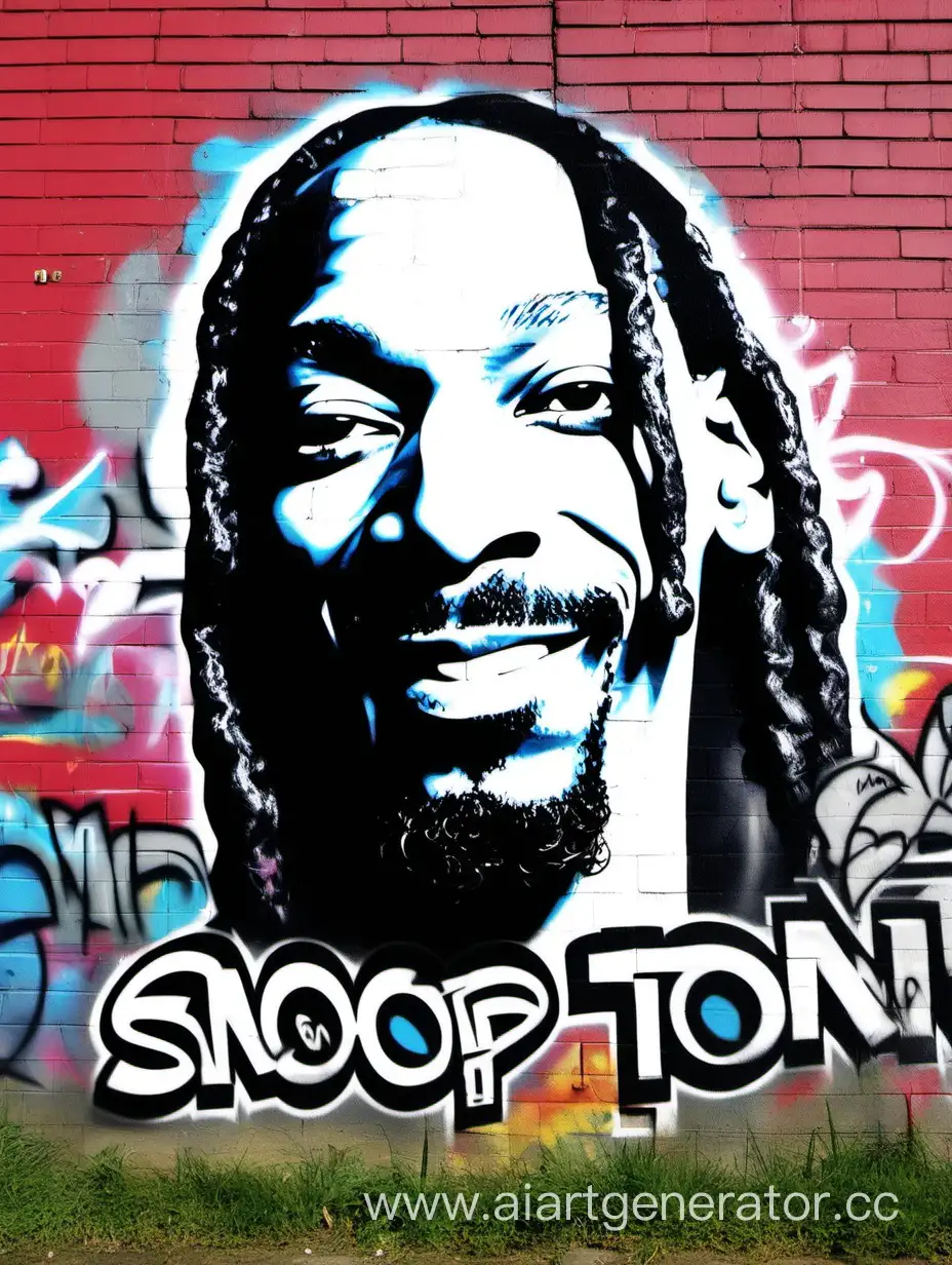 Street-Art-Graffiti-of-Snoop-Doggs-Face-with-Snoop-Ton-Inscription