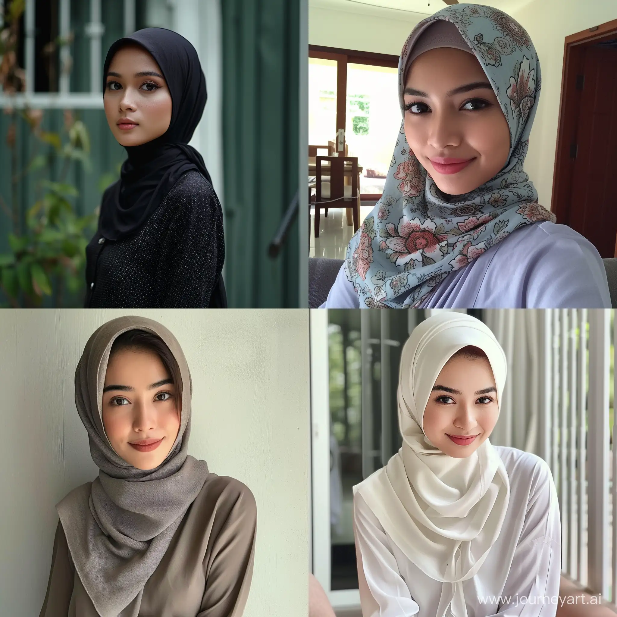Elegant-Malay-Women-in-Traditional-Thin-Shirts