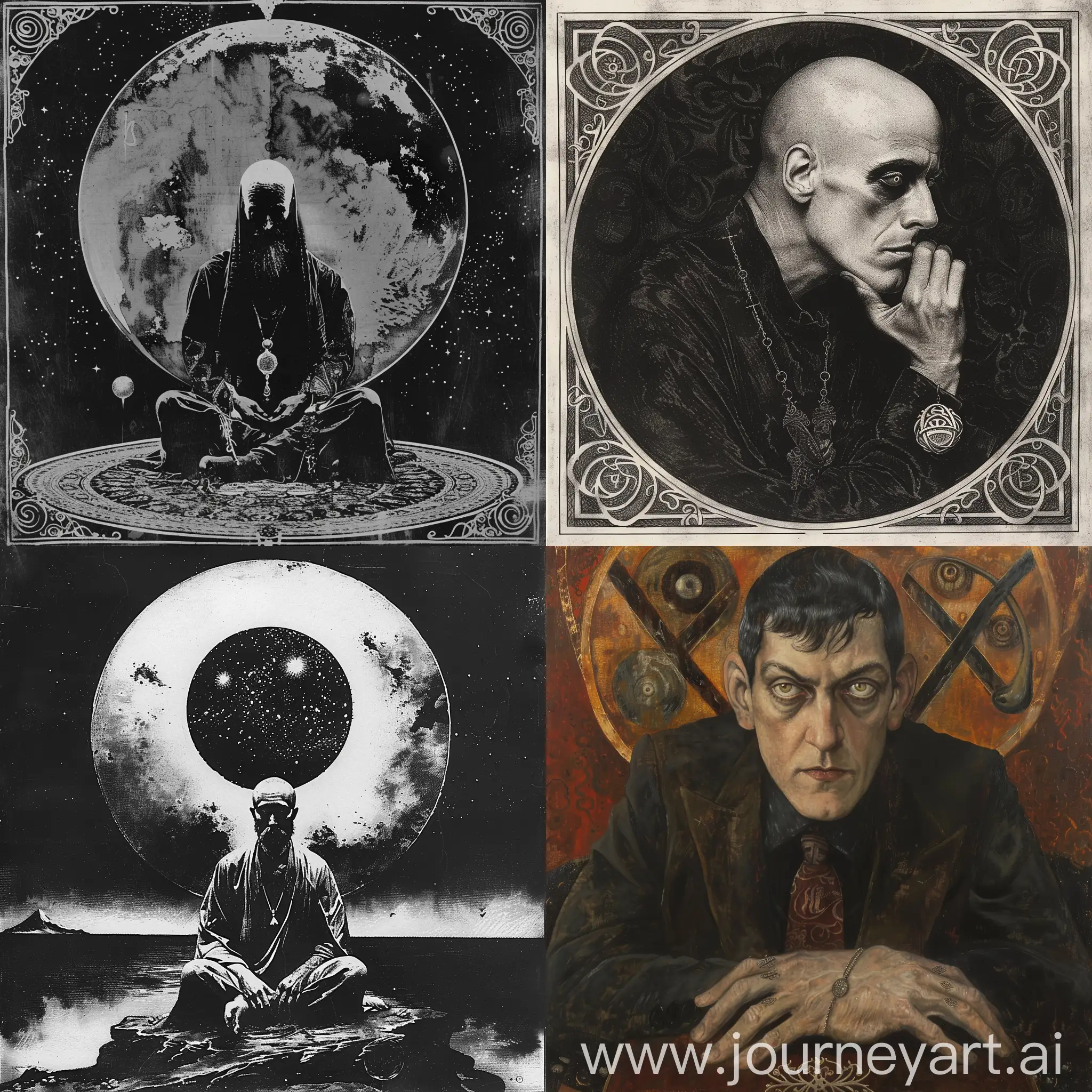 Occultist-and-Magician-Aleister-Crowley-in-Ceremonial-Robes