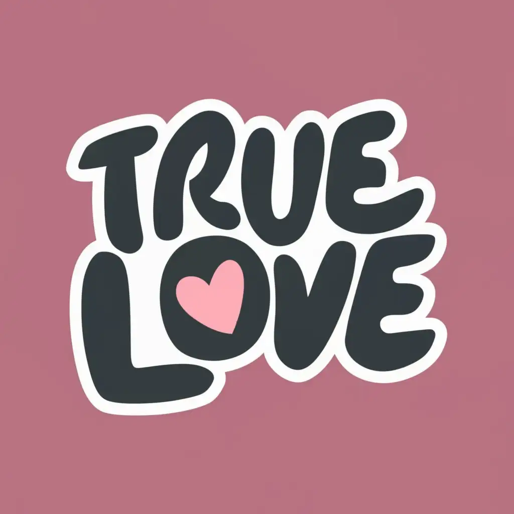logo, True love, with the text "True love", typography