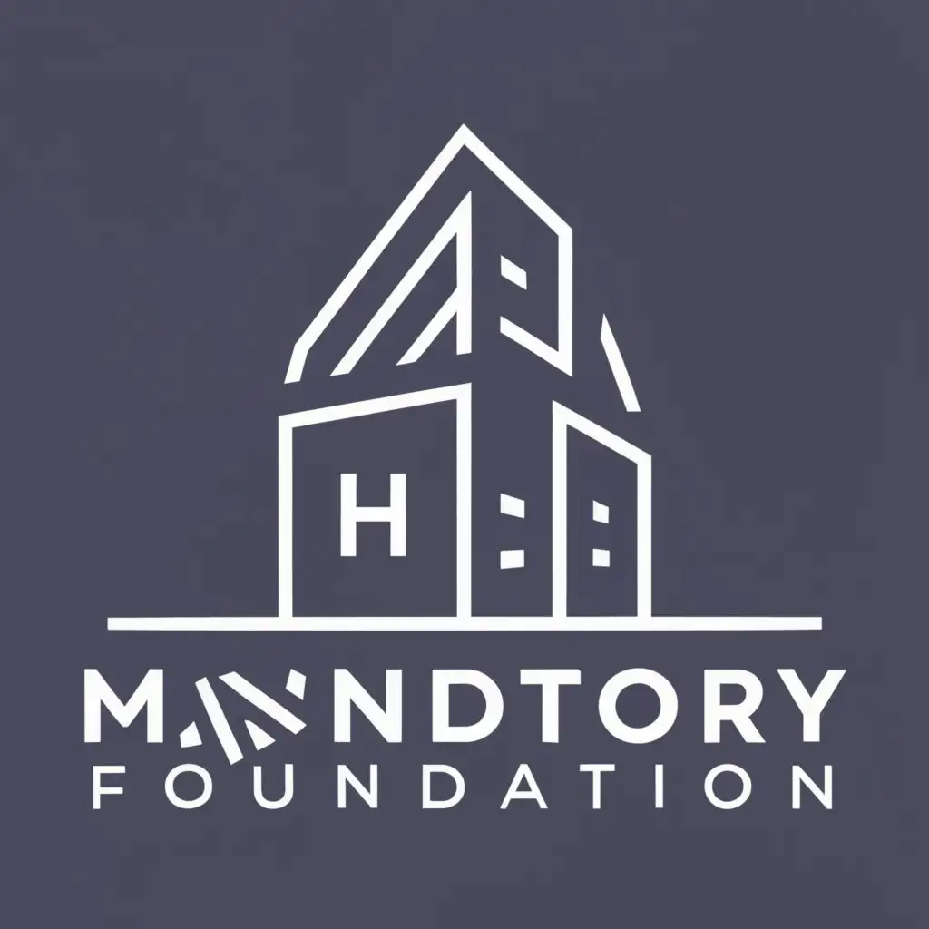logo, house in strong foundations, with the text "Mandatory Foundation", typography, be used in Real Estate industry