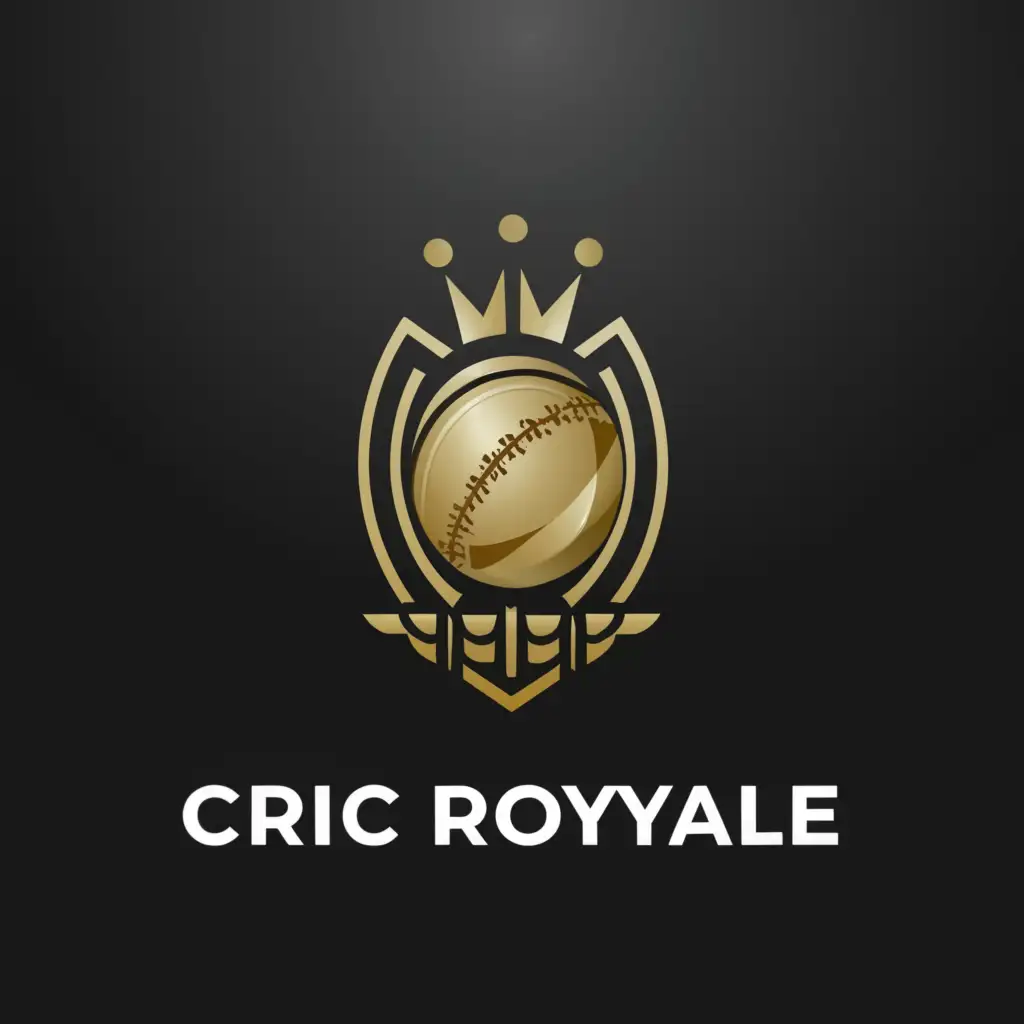 a logo design,with the text "Cric Royale", main symbol:Cricket ball,Moderate,be used in Sports Fitness industry,clear background