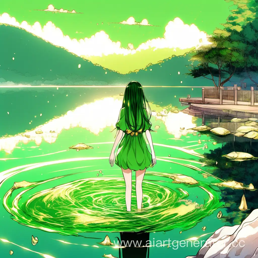 AnimeStyle-Mermaid-with-Golden-Comb-by-the-Green-Water