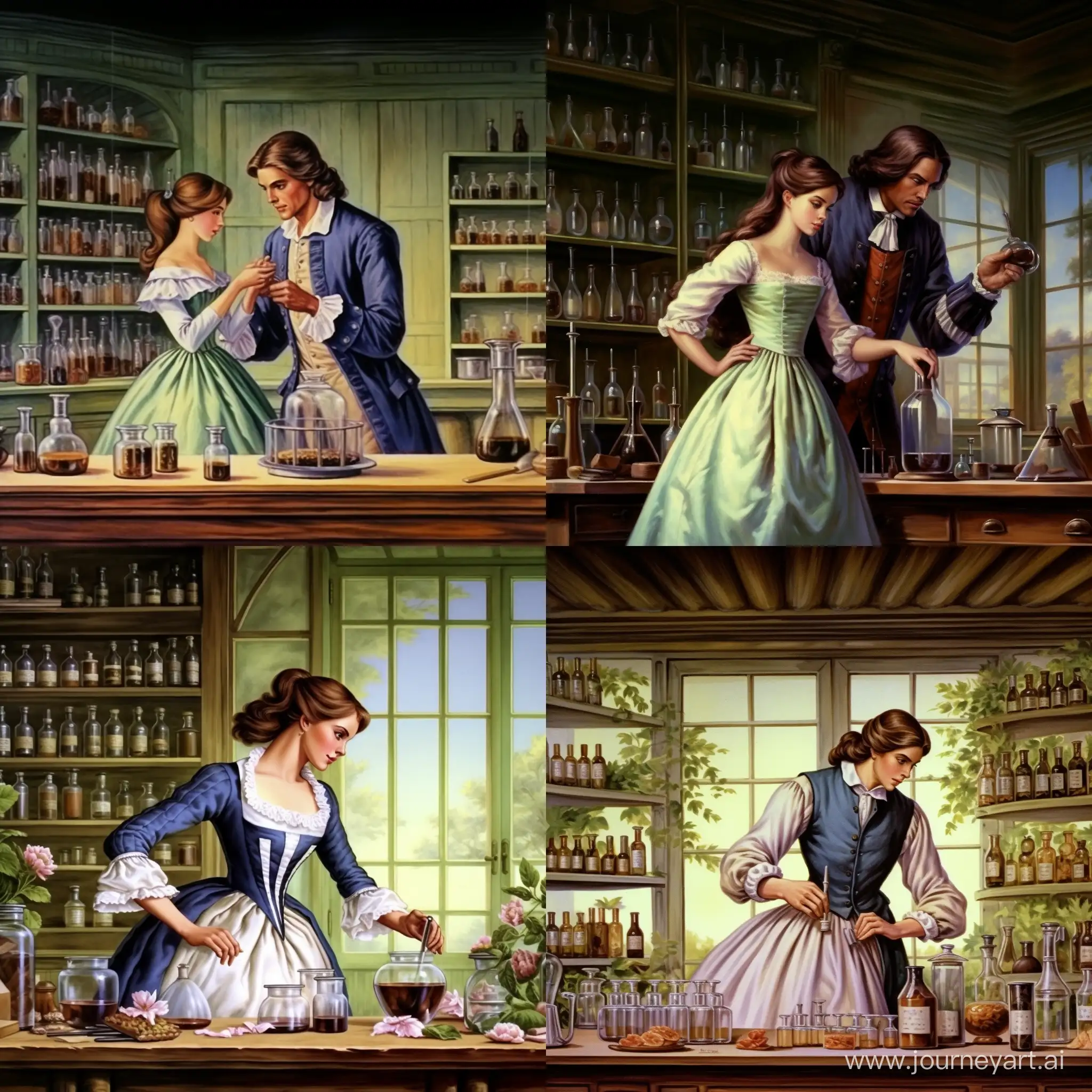 18th-Century-Perfumer-Crafting-Exquisite-Perfume-for-Wealthy-Patron