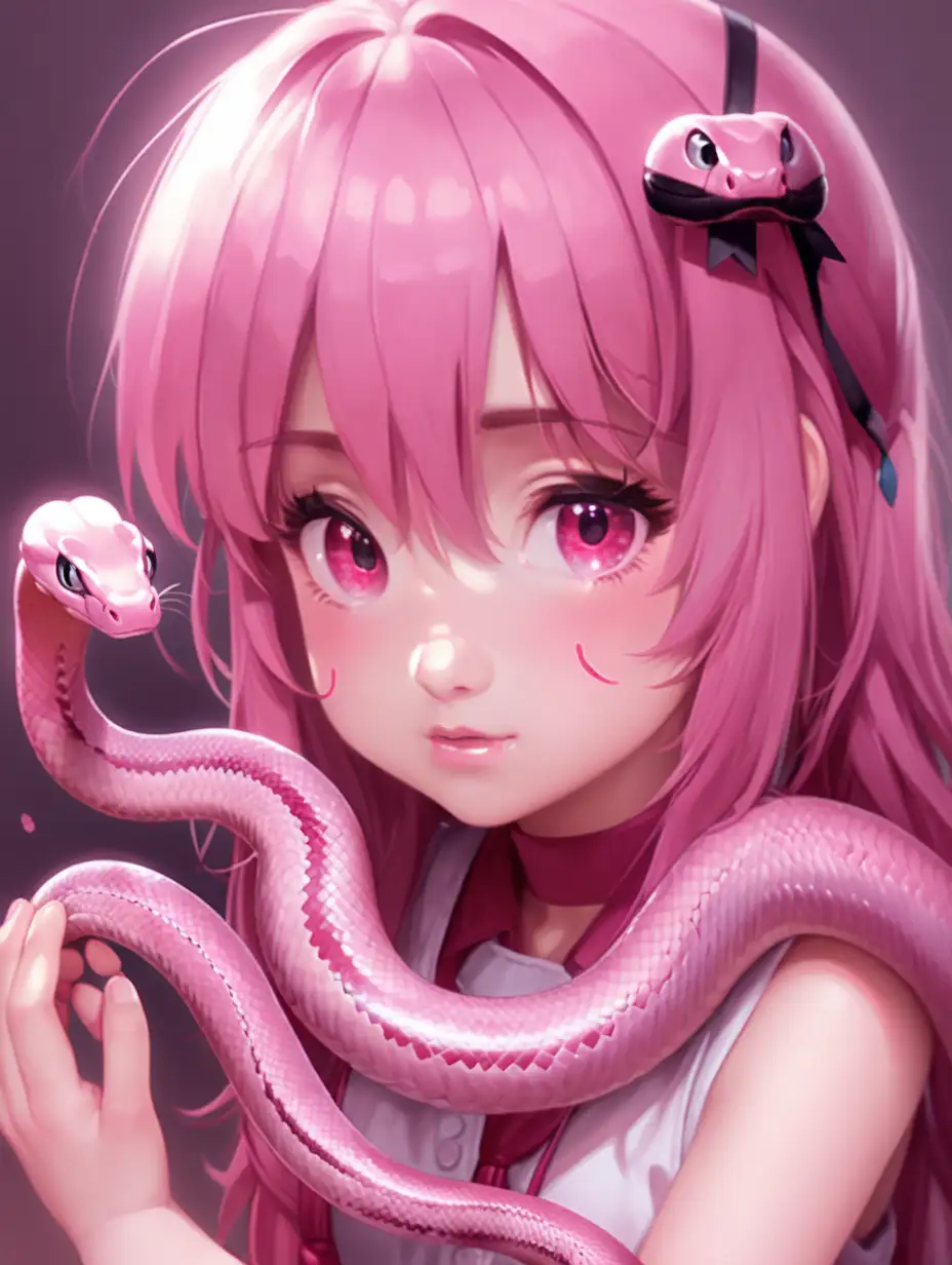 Adorable Little Pink Snake with a Gentle Demeanor