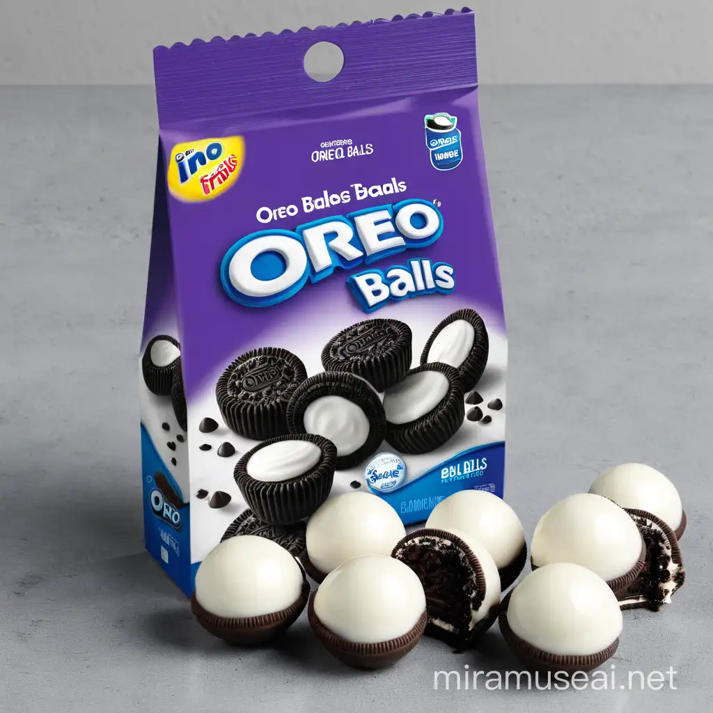 creative oreo balls packaging, make the outside of the balls in black biscuit