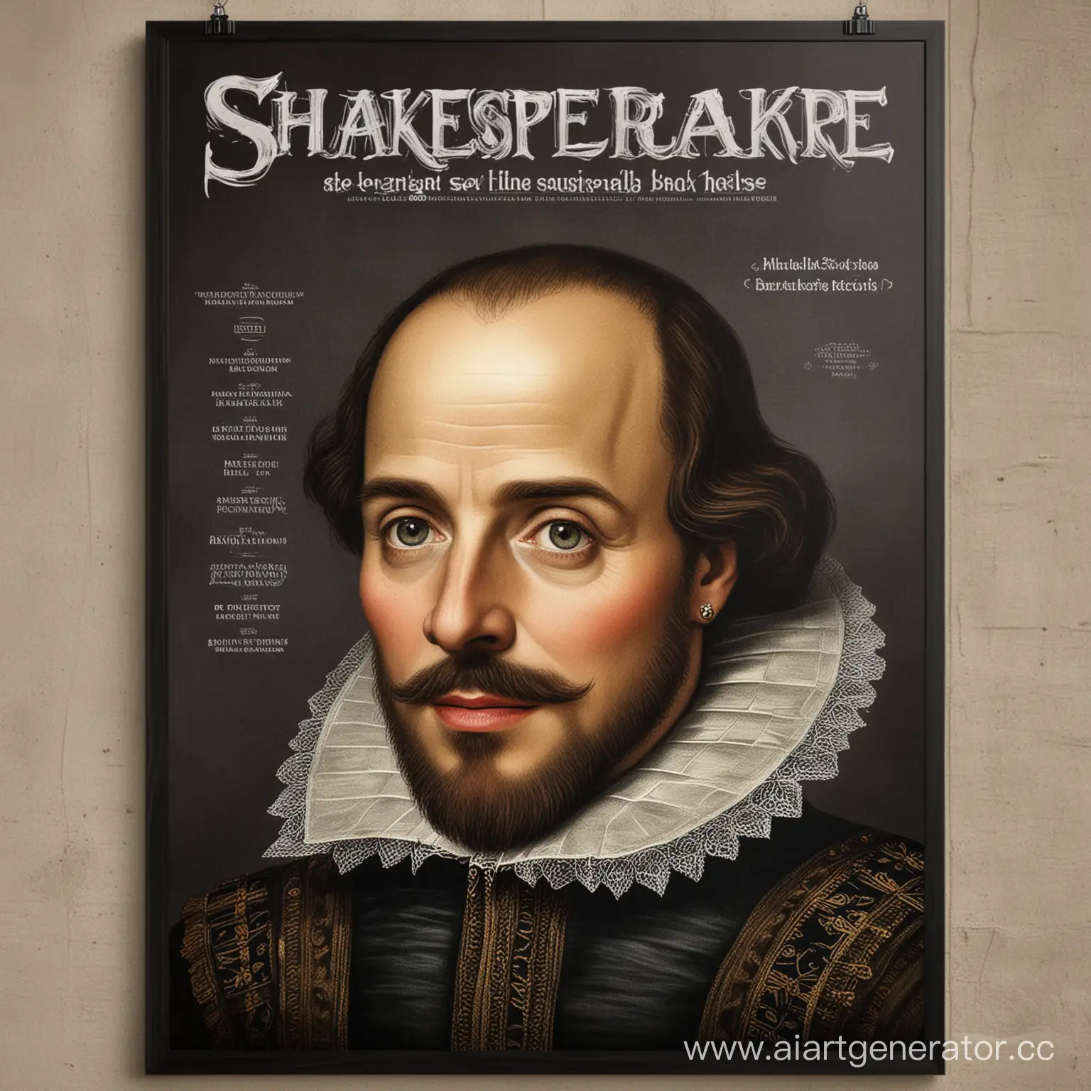 постер шекспир с английскими подписями
