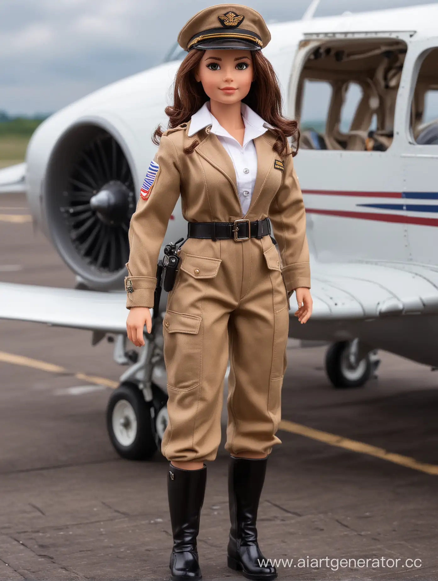 кукла мужественный красавец брюнет пилот   у трапа самолета