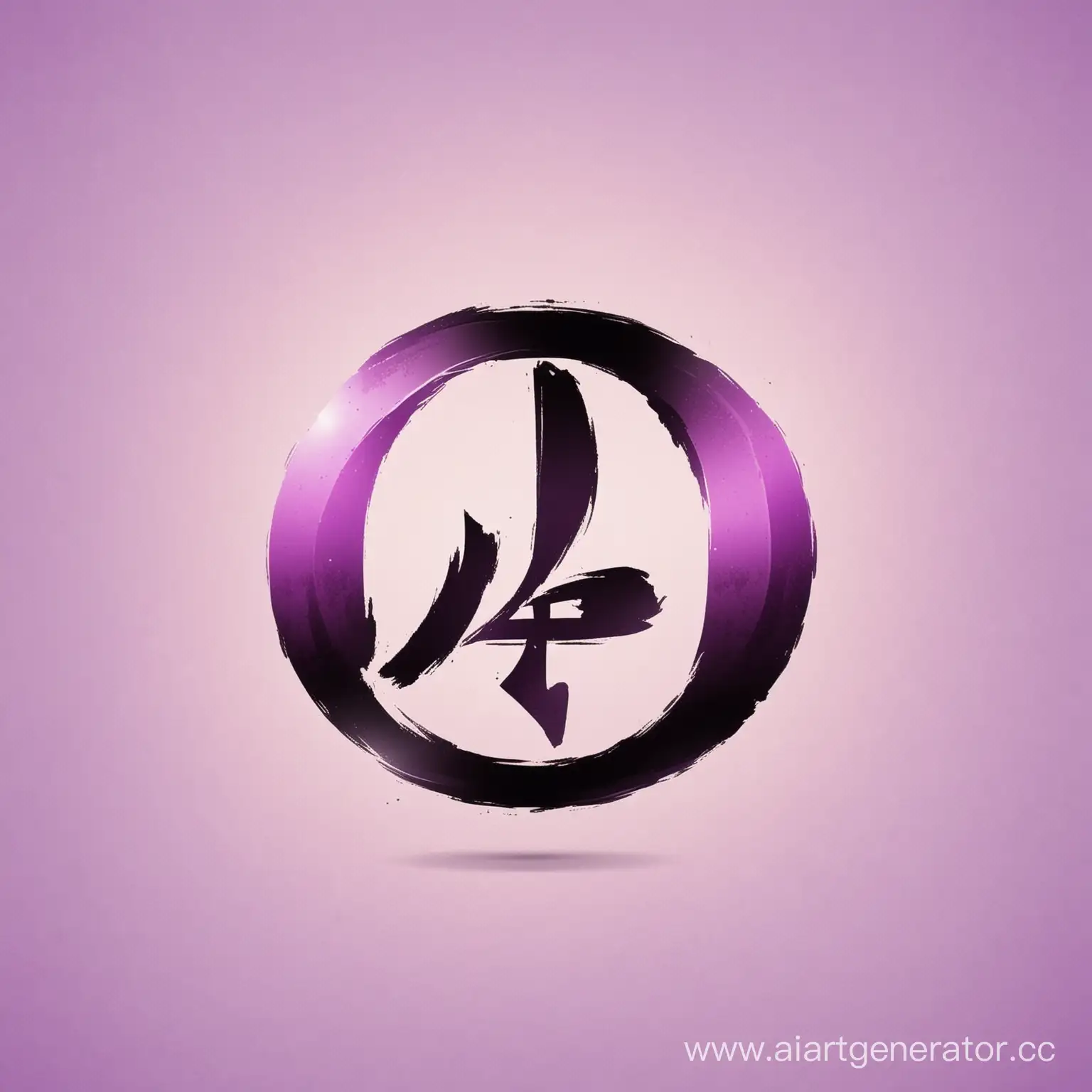 Black and violet letters "O" and "T" icon in japanese style