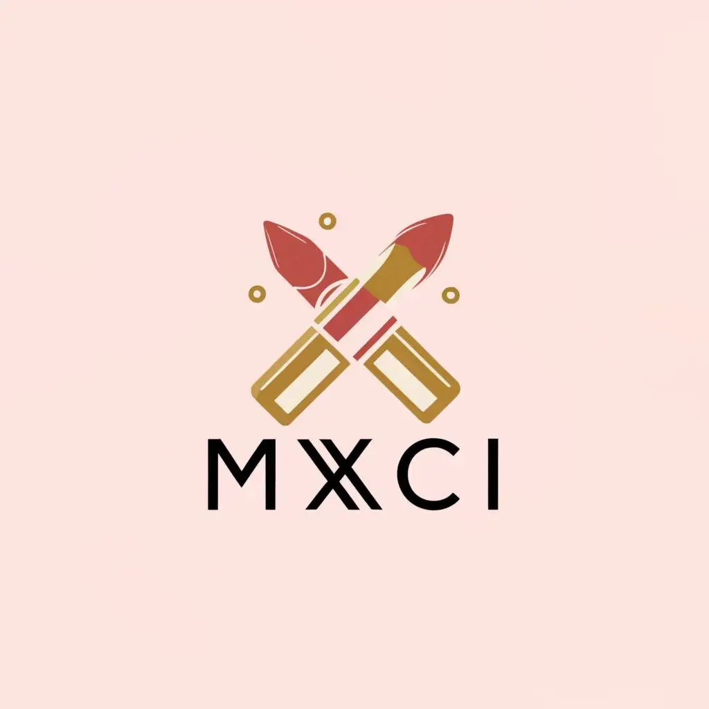 a logo design,with the text "Mxci

", main symbol:makeup products,Moderate,be used in Beauty Spa industry,clear background