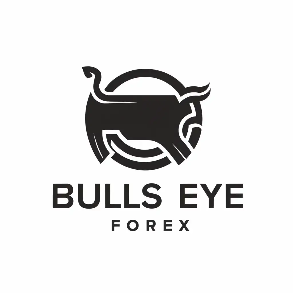 a logo design,with the text "Bulls Eye Forex", main symbol:Charging Bull,Moderate,clear background