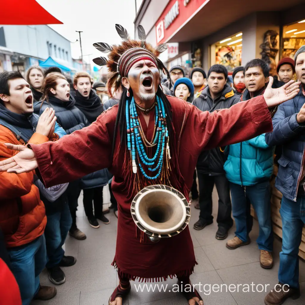Певец shaman орëт песню в очереди магазина, пока стоит среди людей 