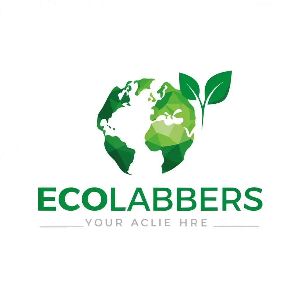 a logo design,with the text "Eco-Labbers", main symbol:World, green,Moderate,be used in Nonprofit industry,clear background