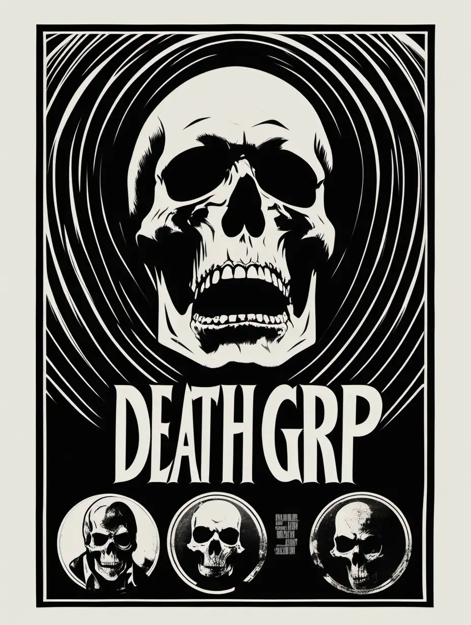 1970s Movie Poster Death Grip in Jim Phillips Style Vector Art