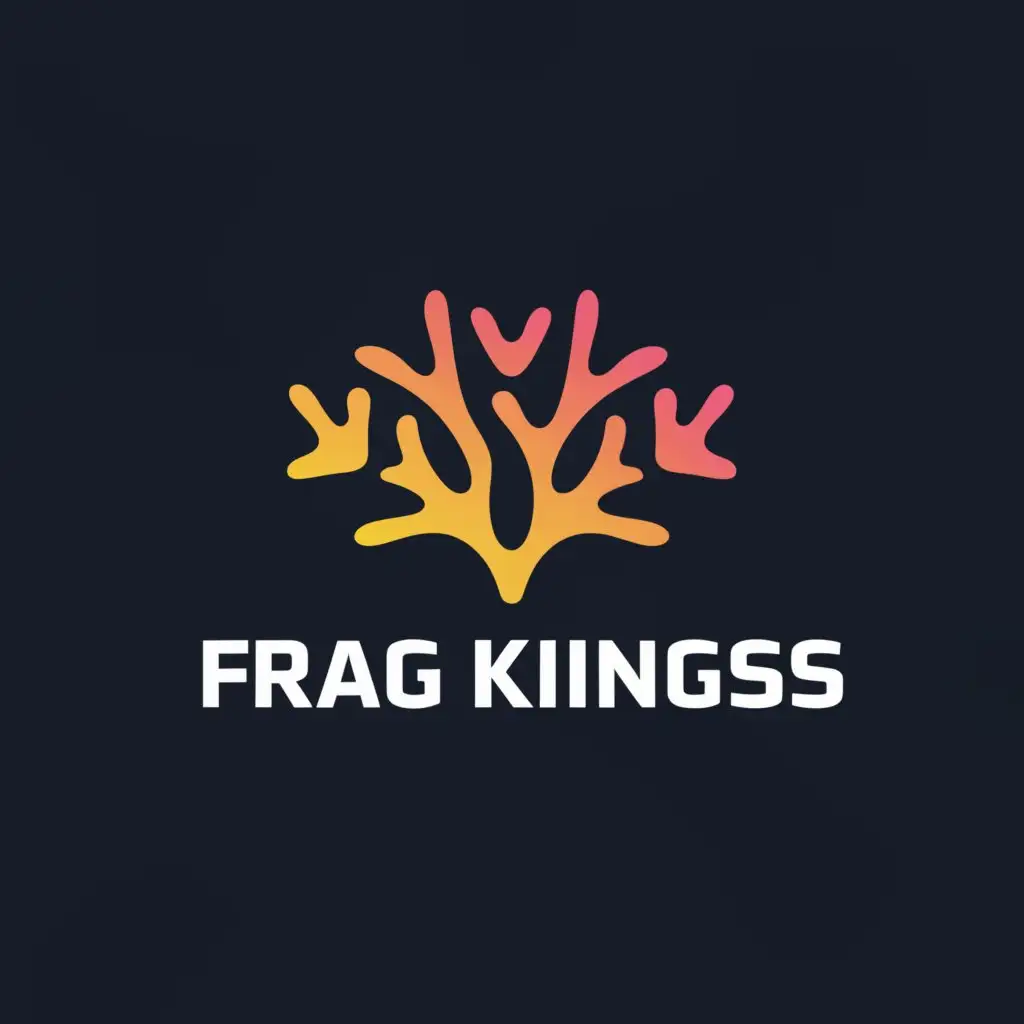 a logo design,with the text "Frag Kings", main symbol:Coral on a frag,Moderate,be used in Animals Pets industry,clear background