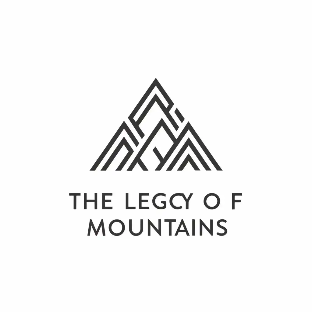 a logo design,with the text "The legacy of mountains", main symbol:Mountains,Minimalistic,be used in Travel industry,clear background
