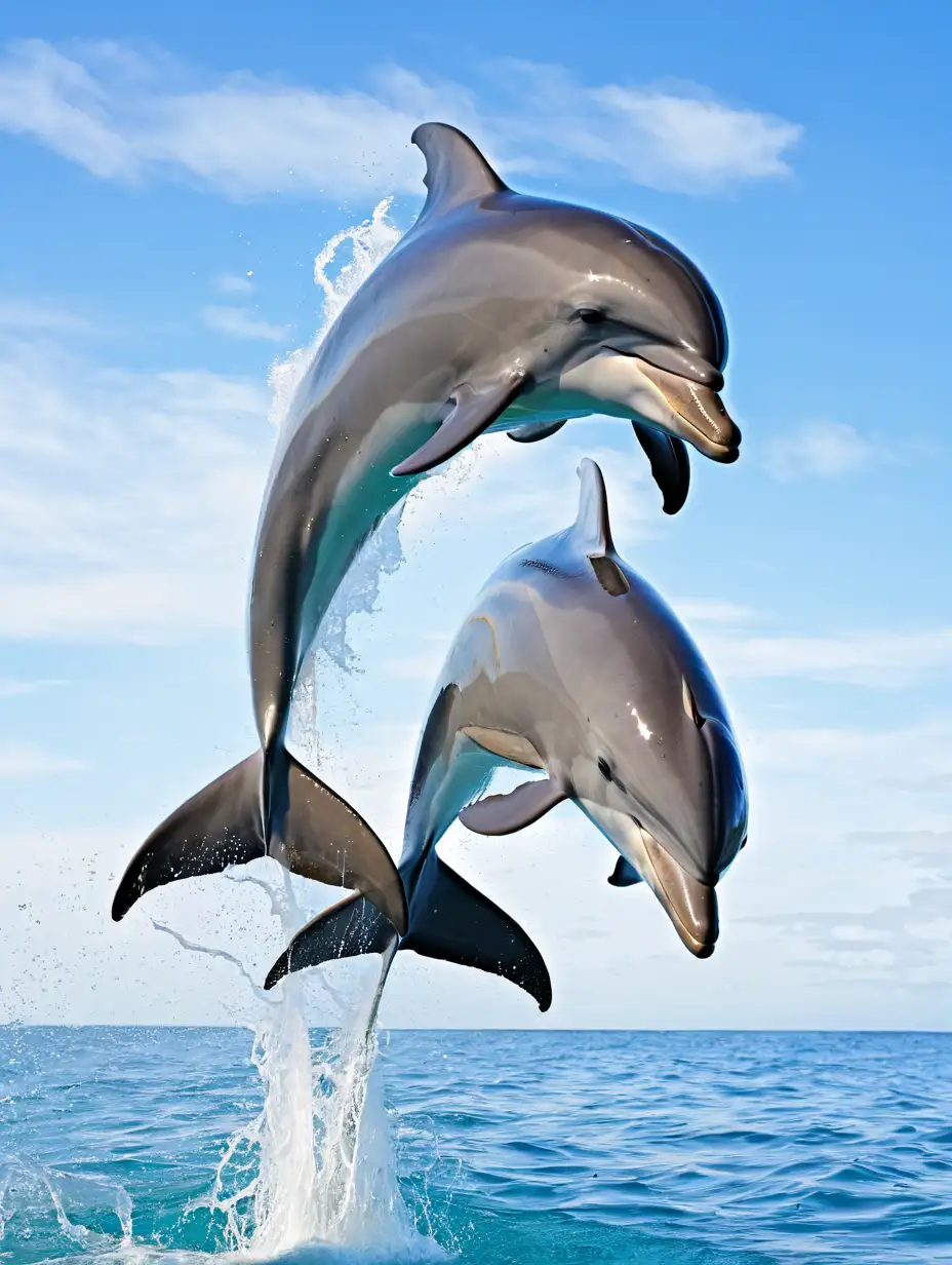 Dolphin Leaping Out of Water with Graceful Elegance
