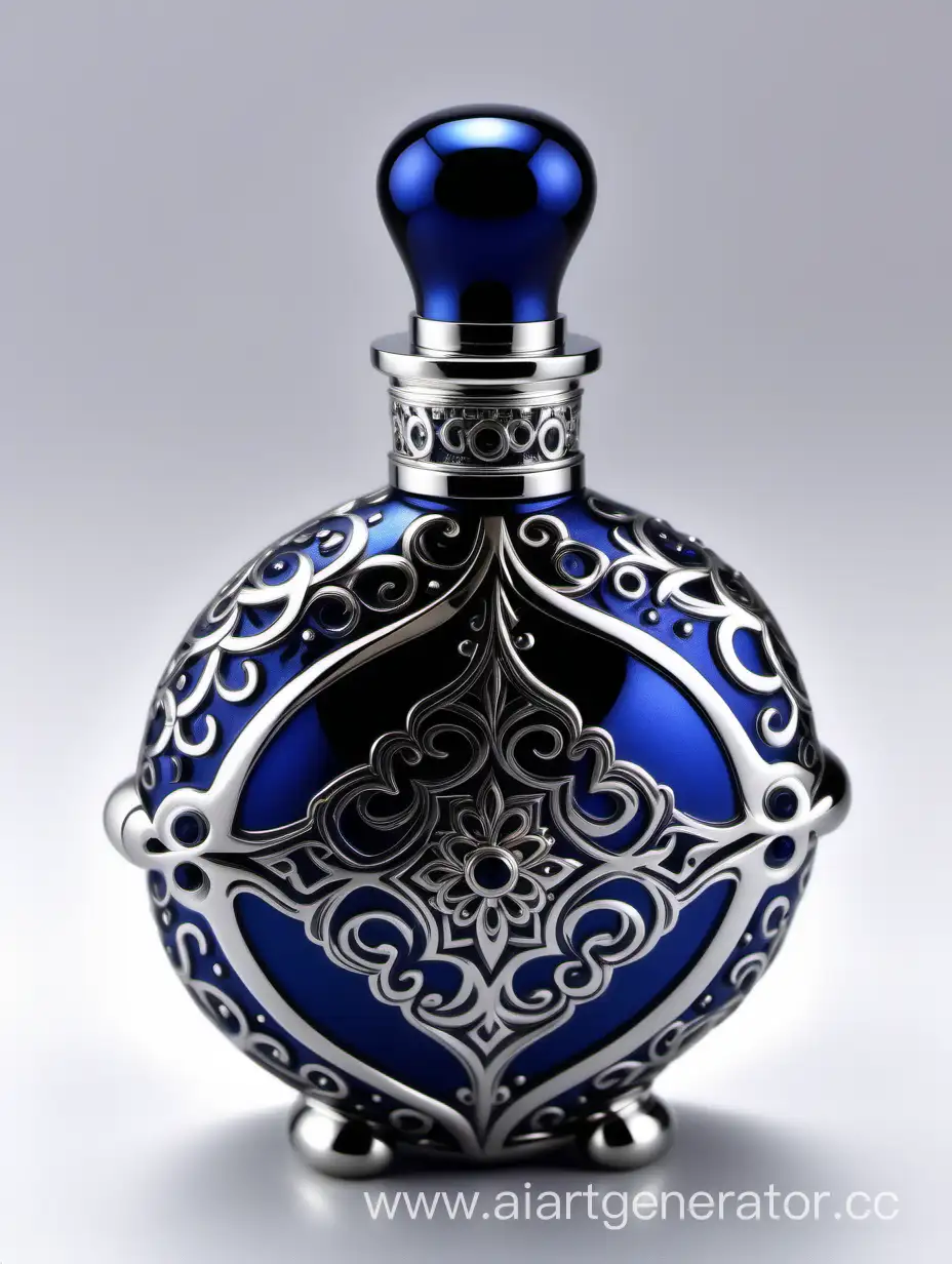 Elaborate-Dark-Blue-Elixir-of-Life-Potion-Bottle-with-Zamac-Perfume-Cap