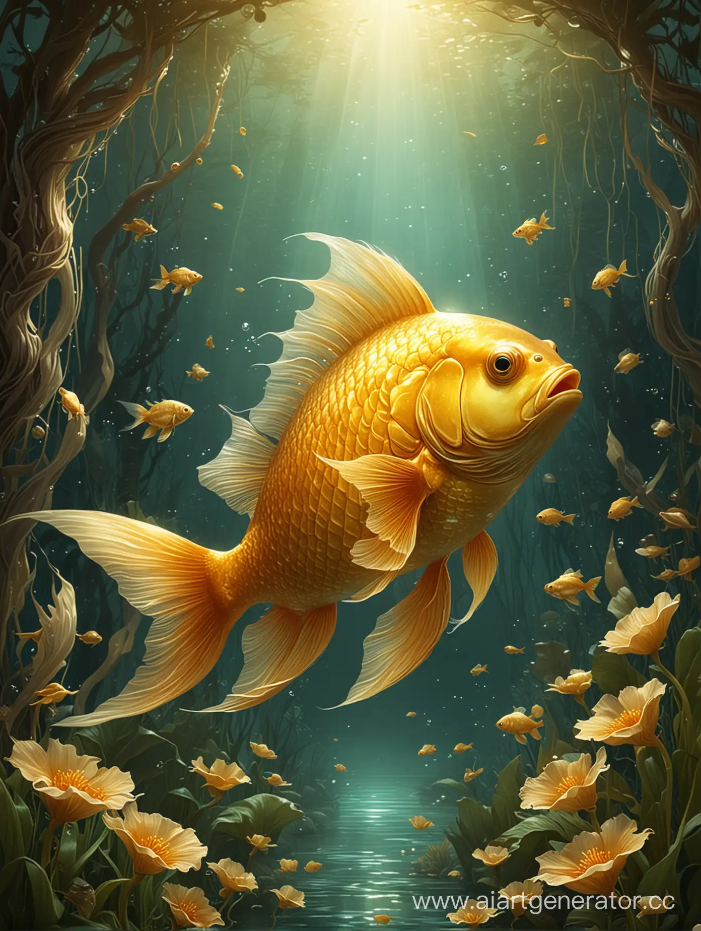 Enchanted-Golden-Fish-Card-from-a-Whimsical-Fairy-Tale