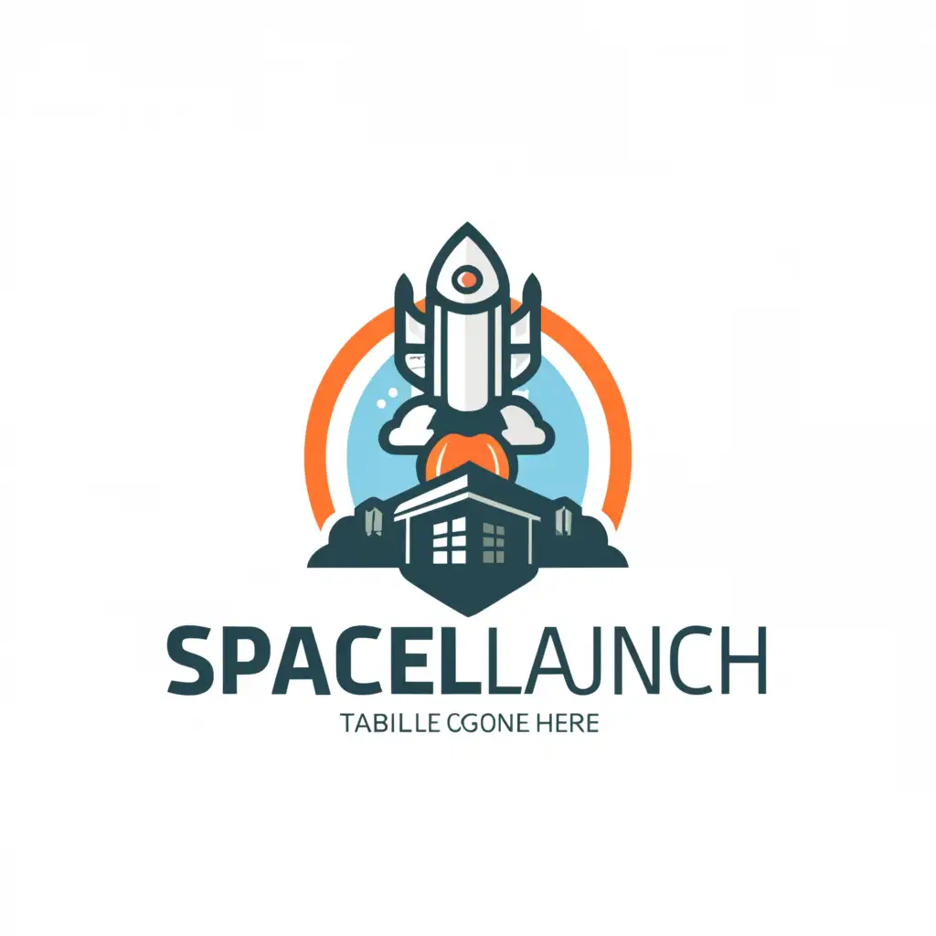 a logo design,with the text "SpaceLaunch", main symbol:a store or vans set up,Moderate,be used in Construction industry,clear background