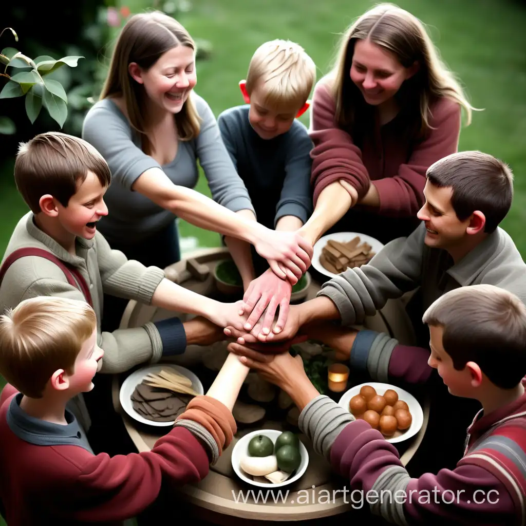 Joyful-Gathering-of-Friends-and-Family-Embracing-Tradition