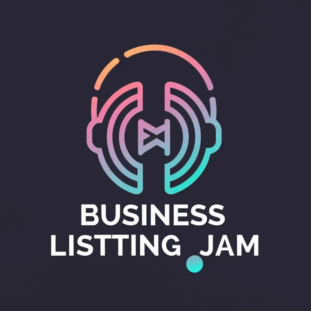 a logo design,with the text "Business Listing Jam", main symbol:headphones,Moderate,be used in Internet industry,clear background