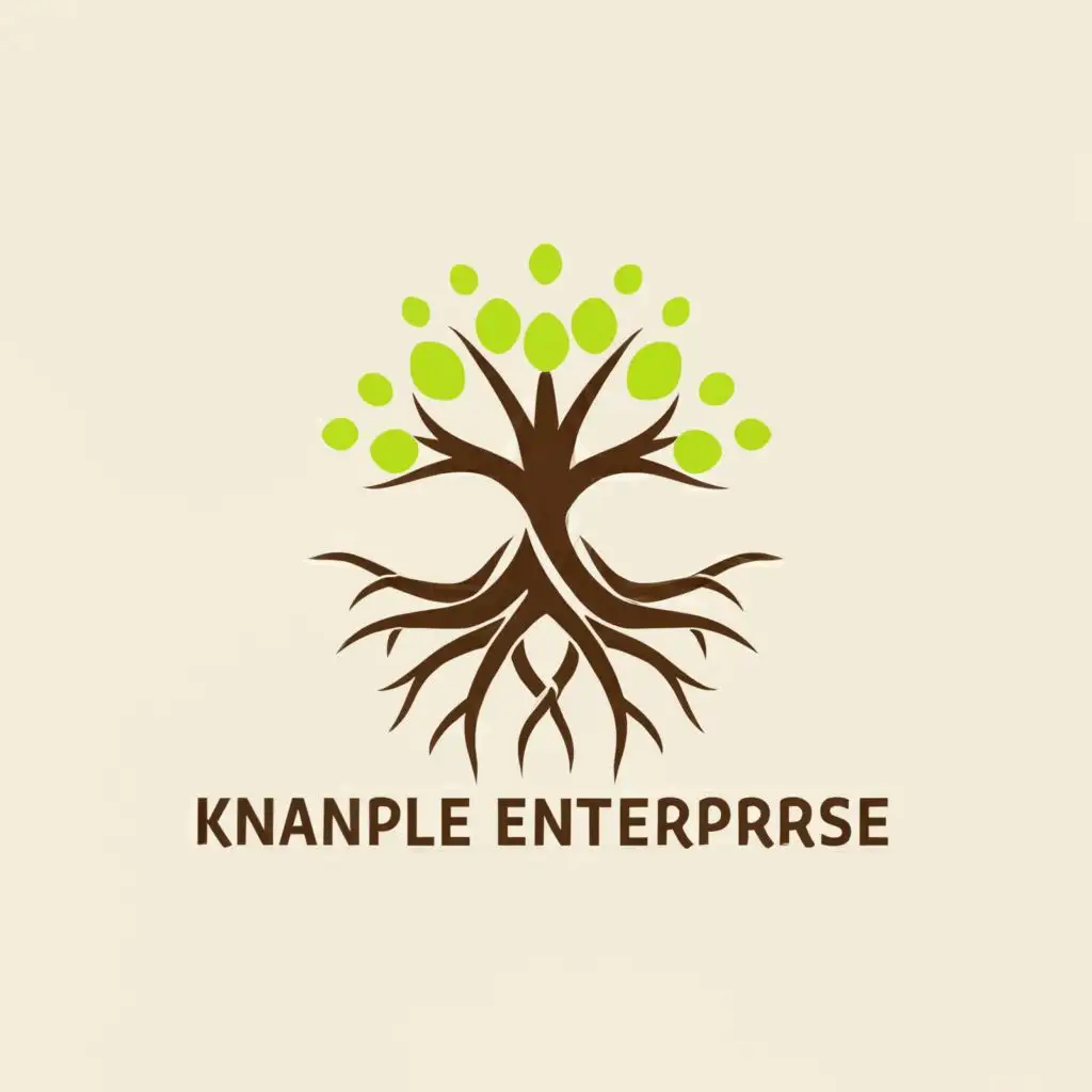 a logo design,with the text "Knapple Enterprise", main symbol:Tree Roots,Moderate,clear background