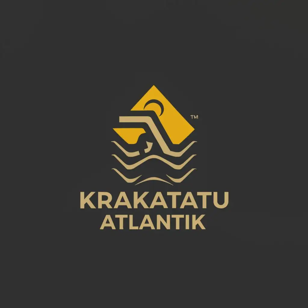 a logo design,with the text "Krakatau Atlantik", main symbol:Krakatau Atlantic swimmer,Minimalistic,be used in Sports Fitness industry,clear background