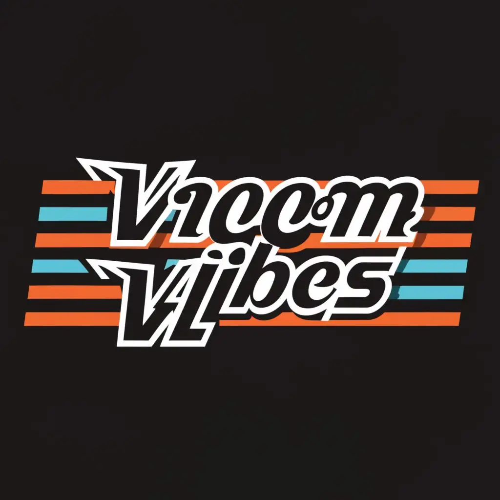 a logo design,with the text "vroomvibes", main symbol:"VroomVibes," think about using elements that symbolize speed and motion. This could include tire tracks, racing stripes, or abstract shapes that convey movement.,Minimalistic,be used in Automotive industry,clear background