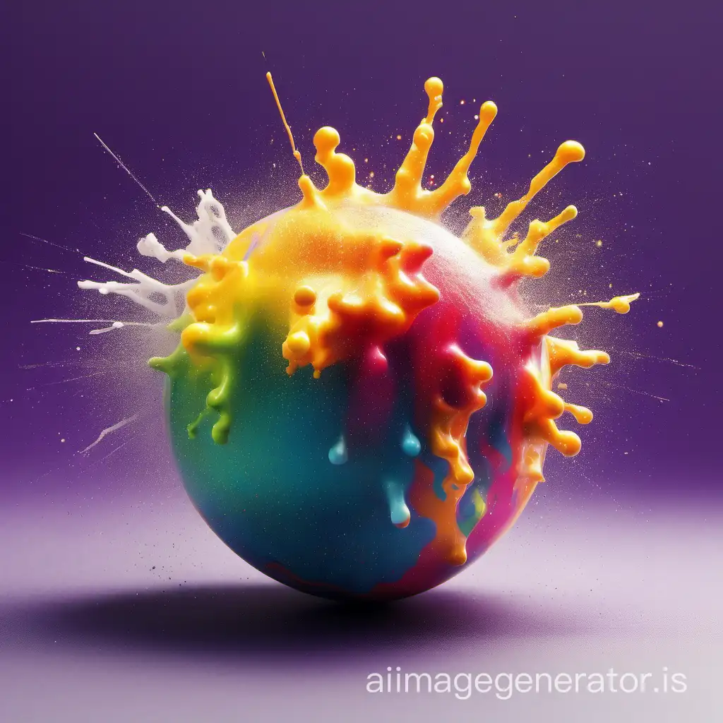 A ball with a big bang of soap colorful 