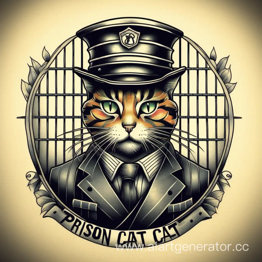 Criminal-Feline-Elegance-with-Flat-Hat-Tattoo