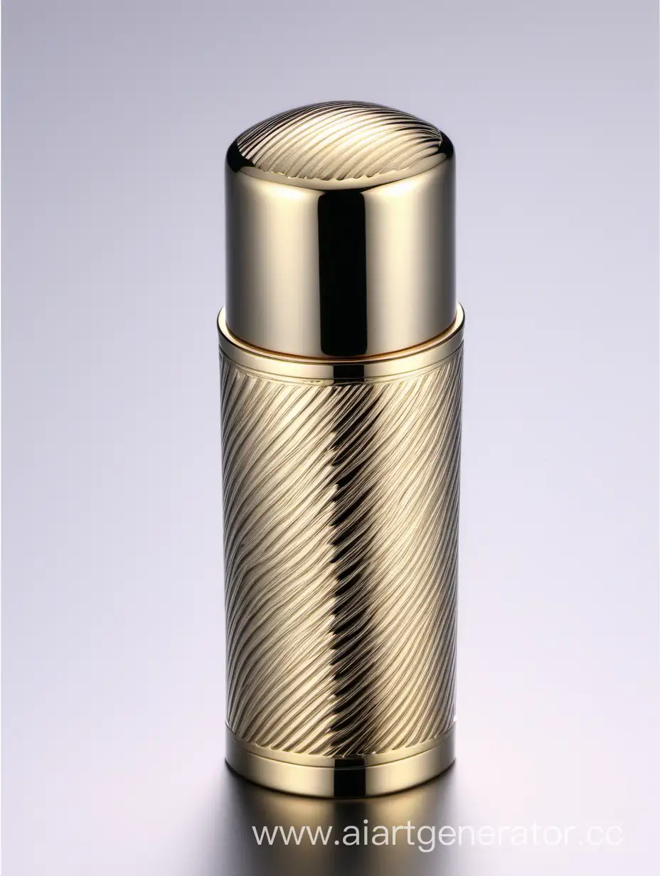 Elegant-Zamac-Perfume-Bottle-with-Decorative-Ornamental-Long-Cap-and-LINES-Metallizing-Finish