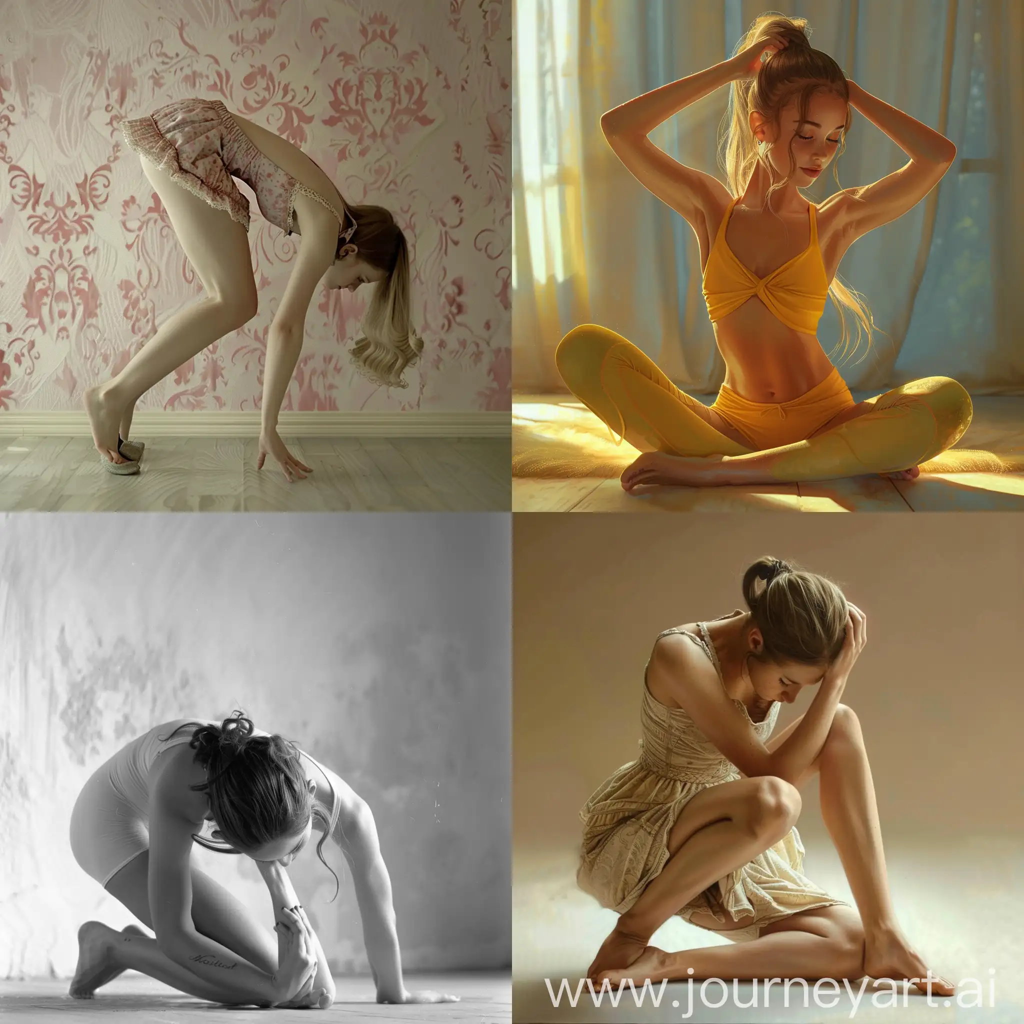 A BEAUTIFULL GIRL BENDING HER OWN BODY