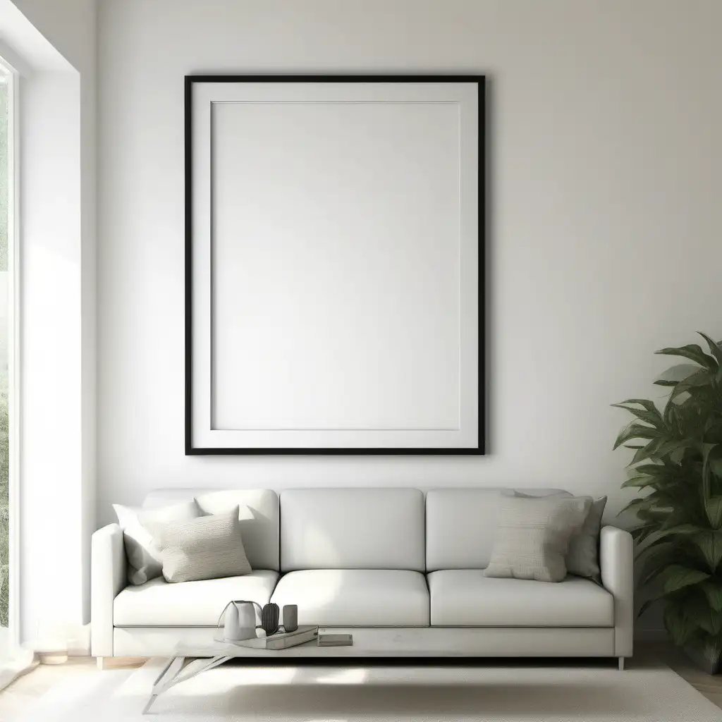 White Frame in Modern Living Room Interior