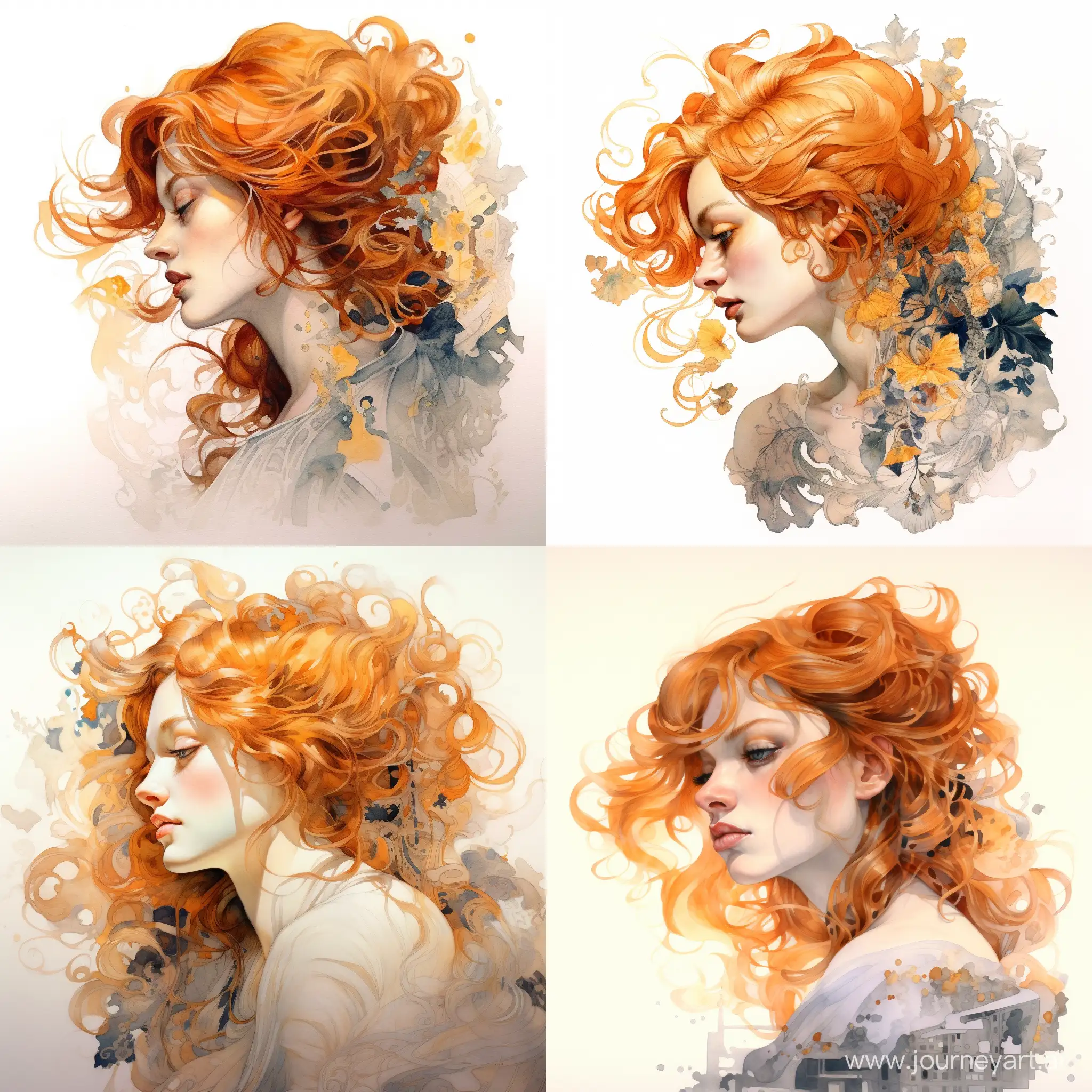 Elegant-Double-Exposure-Portrait-with-Intricate-Orange-Hair