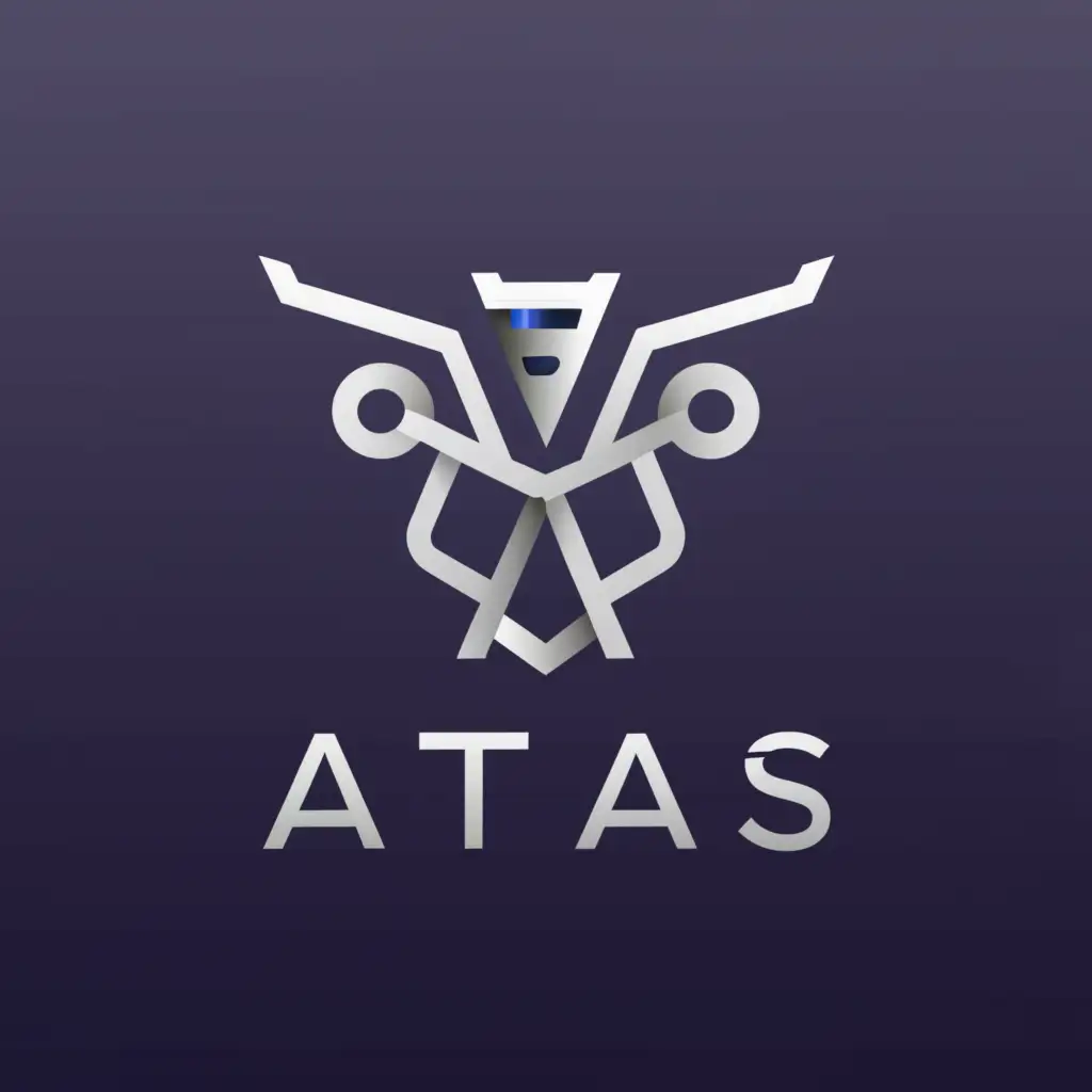 a logo design,with the text "Atlas", main symbol:robot and airplane,Moderate,clear background