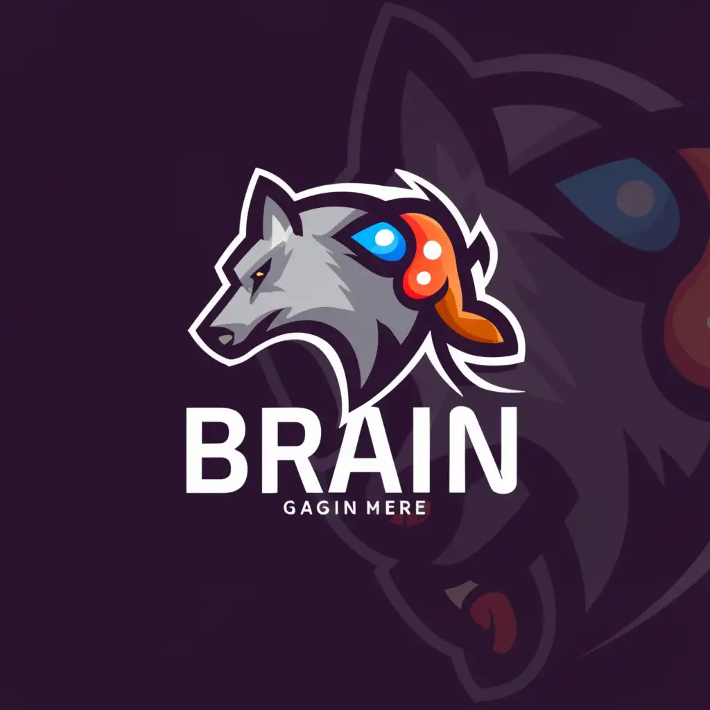 LOGO-Design-For-BRAIN-Striking-Wolf-Gaming-Emblem-for-Sports-Fitness-Industry