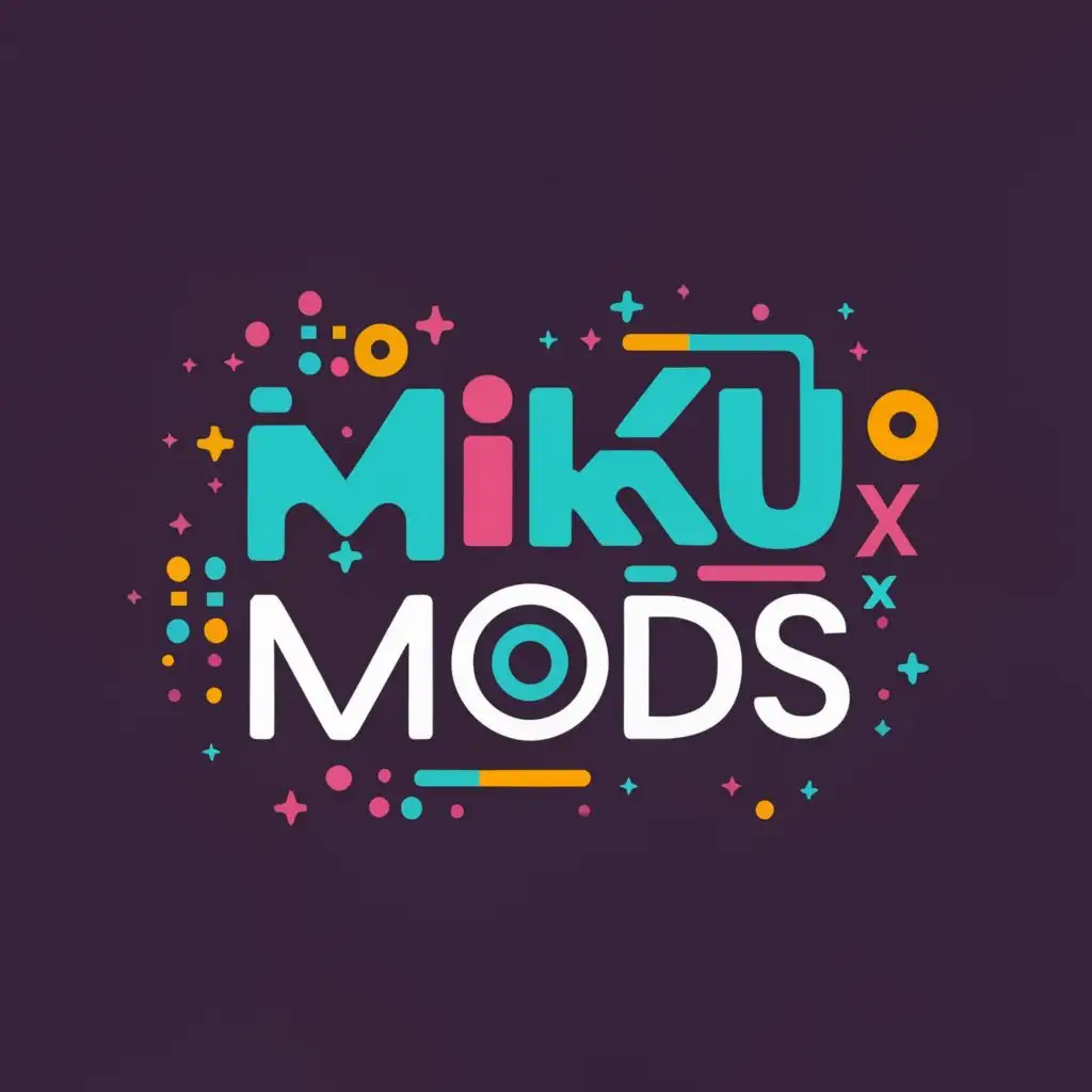 logo, Miku Mods, with the text "Miku X mods", typography, be used in Technology industry