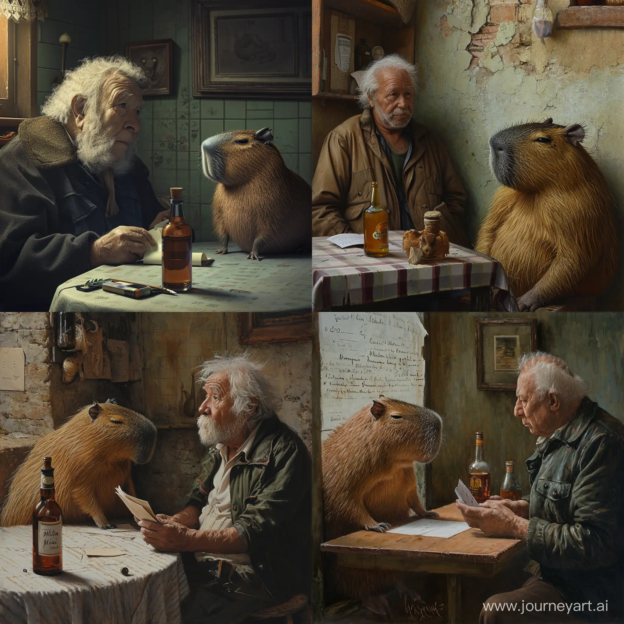 Realistic-Scene-Old-Jorge-Reading-a-Letter-with-a-Capybara-on-the-Table