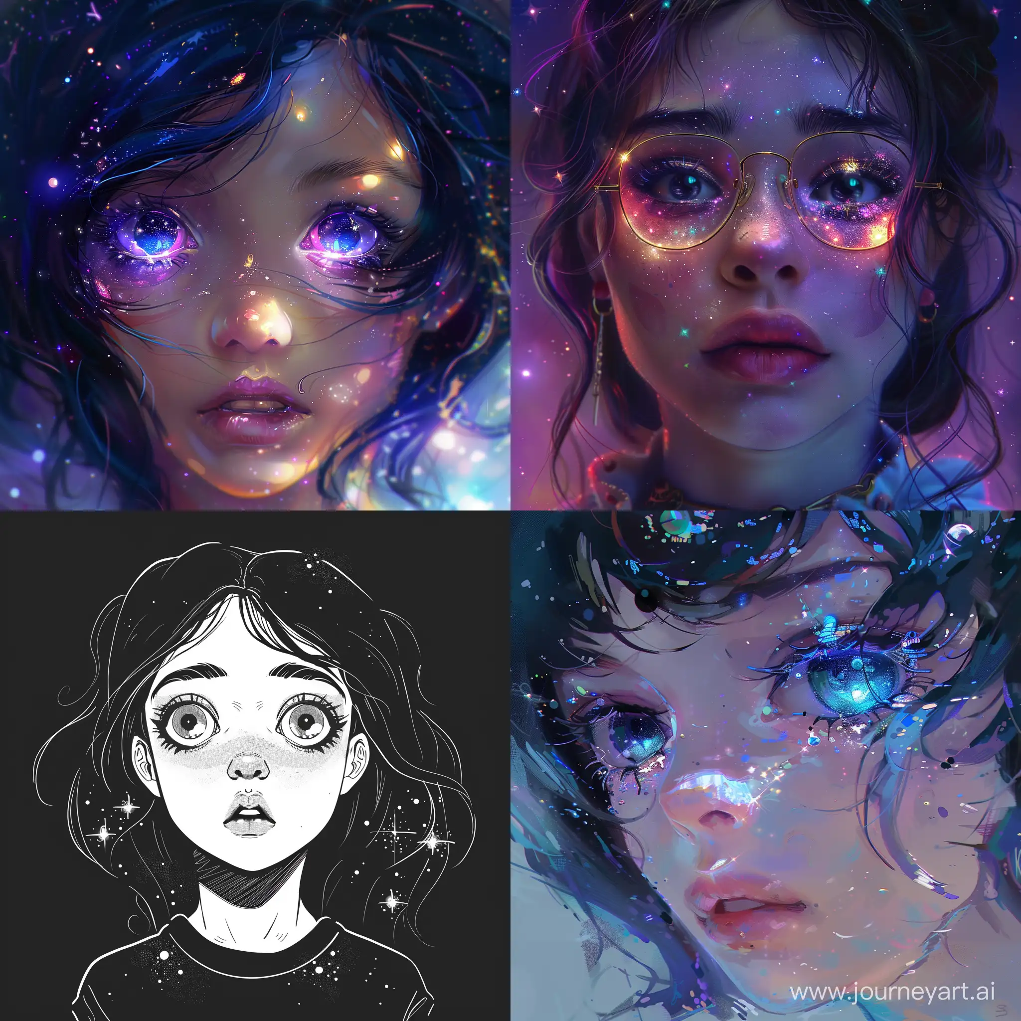 Mesmerizing-Portrait-of-a-Girl-with-Cosmic-Eyes