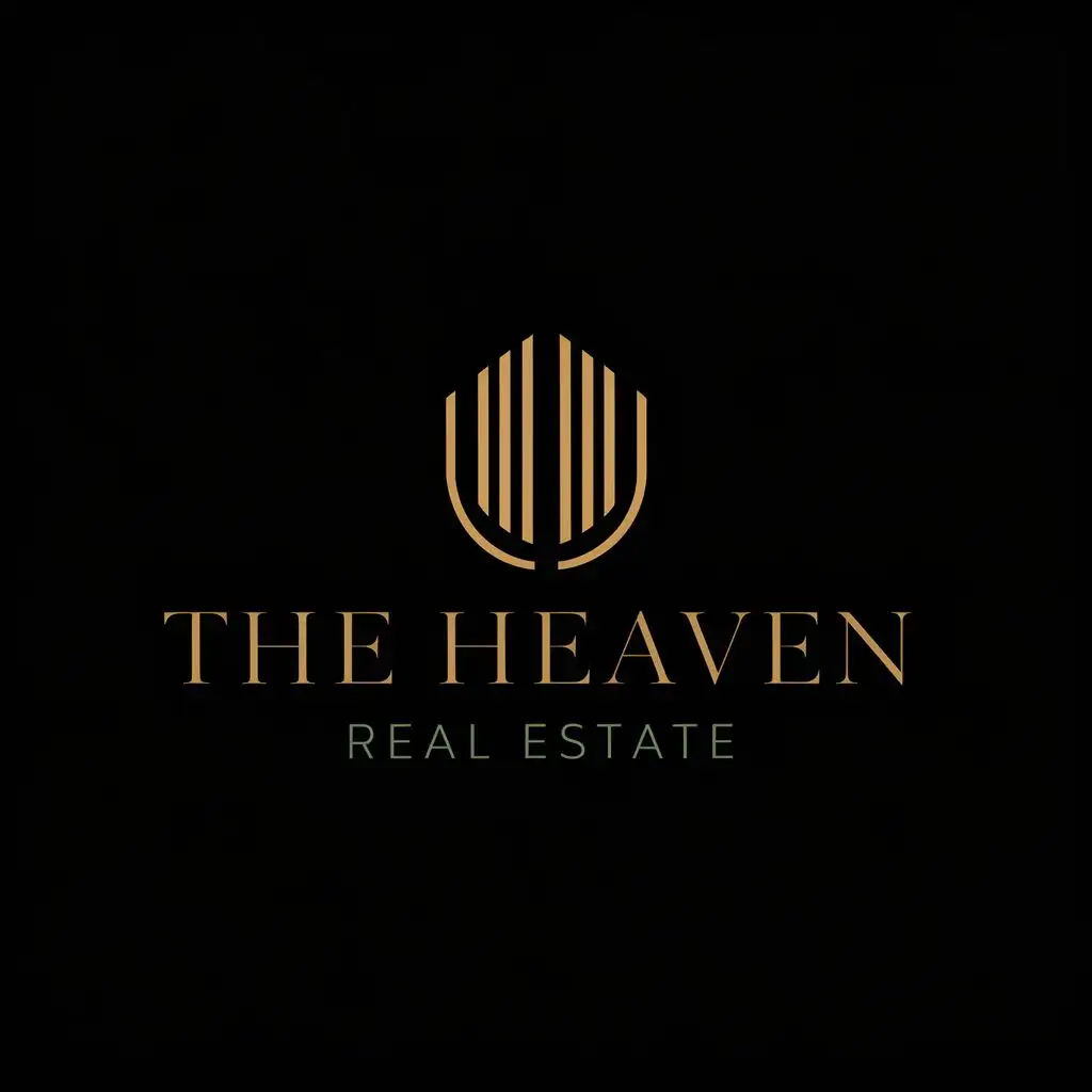 logo, luxury, with the text "The Heaven", typography, be used in Real Estate industry